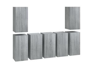 8720287158622 - Bonnevie - TV-Schränke 7 Stk Grau Sonoma 305x30x60 cm Holzwerkstoff vidaXL823101