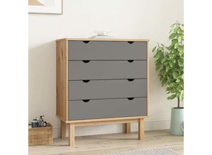 8720287165569 - Schubladenschrank OTTA Braun&Grau 765x395x90 cm Massivholz vidaXL - Grau