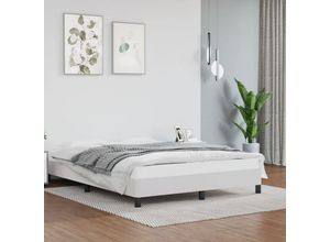 8720287169482 - BettgestellSchlafzimmerbett Weiß 140x190 cm Kunstleder vidaXL