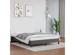 8720287169512 - BettgestellSchlafzimmerbett Grau 140x190 cm Kunstleder vidaXL