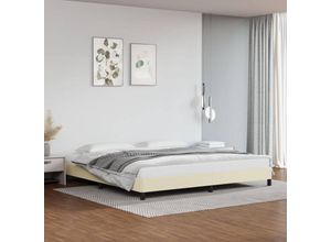 8720287169734 - Bonnevie - BettgestellSchlafzimmerbett Creme 200x200 cm Kunstleder vidaXL