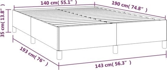 8720287171096 - vidaXL-Bedframe-stof-zwart-140x190-cm