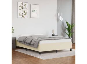 8720287173021 - Bonnevie - BettgestellSchlafzimmerbett Creme 140x200 cm Kunstleder vidaXL