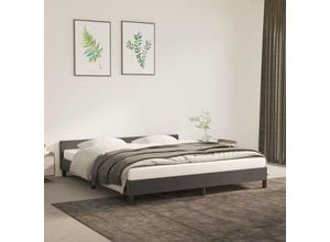 8720287176299 - Bonnevie - BettgestellSchlafzimmerbett mit Kopfteil Dunkelgrau 160x200 cm Samt vidaXL