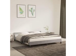 8720287176343 - Bonnevie - BettgestellSchlafzimmerbett mit Kopfteil Hellgrau 180x200 cm Samt vidaXL