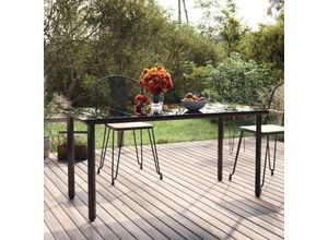 8720287178927 - Bonnevie - Garden EsstischGartentisch Schwarz 160x80x74 cm Stahl und Hartglas vidaXL