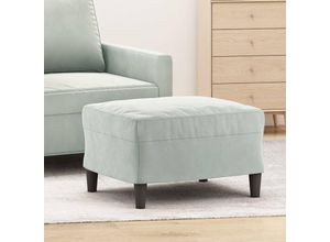 8720287185963 - Bonnevie - FußhockerFußschemel Hellgrau 60x50x41 cm Samt vidaXL