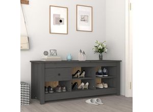 8720287189695 - Bonnevie - SchuhschrankModernes Schuhregal Grau 110x38x455 cm Massivholz Kiefer vidaXL 8720287189695 - Bonnevie - SchuhschrankModernes Schuhregal Grau 110x38x455 cm Massivholz Kiefer vidaXL