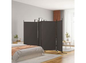 8720287196617 - Bonnevie - 4-tlg Paravent Raumteiler Braun 346x180 cm Stoff vidaXL