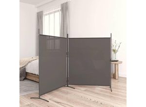 8720287196747 - Bonnevie - 2-tlg Paravent Raumteiler Anthrazit 348x180 cm Stoff vidaXL