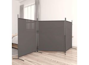 8720287196785 - Bonnevie - 3-tlg Paravent Raumteiler Anthrazit 525x180 cm Stoff vidaXL