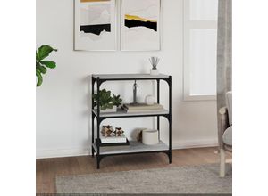 8720287197072 - Bonnevie - BücherregalStandregal Grau Sonoma 60x33x705 cm Holzwerkstoff und Stahl vidaXL