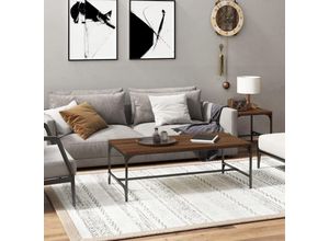 8720287197737 - Bonnevie - Couchtische Kaffeetisch Braun Eichen-Optik 100x50x35 cm Holzwerkstoff vidaXL