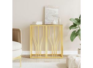 8720287200123 - Bonnevie - KonsolentischFlurtisch Golden 70x30x70 cm Edelstahl und Glas vidaXL 8720287200123 - Bonnevie - KonsolentischFlurtisch Golden 70x30x70 cm Edelstahl und Glas vidaXL