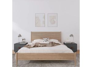 8720287203759 - Bonnevie - 2er-Set NachttischeBeistelltische Grau 40x34x35 cm Massivholz Kiefer vidaXL 8720287203759 - Bonnevie - 2er-Set NachttischeBeistelltische Grau 40x34x35 cm Massivholz Kiefer vidaXL