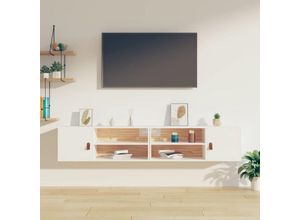 8720287204732 - Bonnevie - Wandschränke 2 Stk Wandhängeschrank Weiß 80x30x30 cm Massivholz Kiefer vidaXL