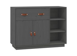 8720287205326 - Vidaxl - Sideboard Grau 985x40x75 cm Massivholz Kiefer