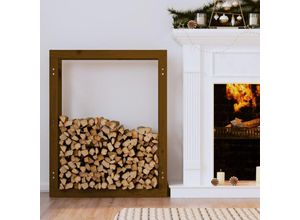 8720287209171 - Bonnevie - KaminholzregalBrennholzrega Honigbraun 80x25x100 cm Massivholz Kiefer vidaXL