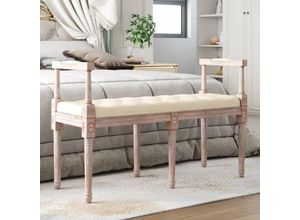 8720287211679 - Bonnevie - Sitzbank Bettbank Beige 110x40x70 cm Leinen vidaXL