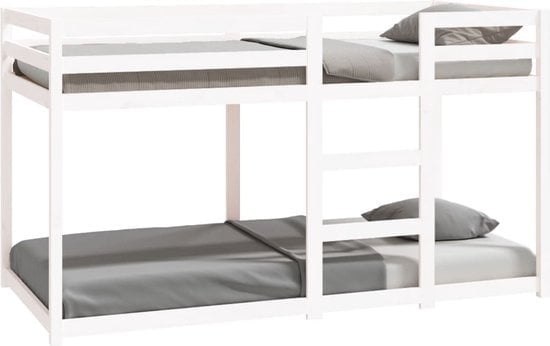 8720287215356 - Bonnevie - Etagenbett Weiß 90x190 cm Massivholz Kiefer vidaXL772475