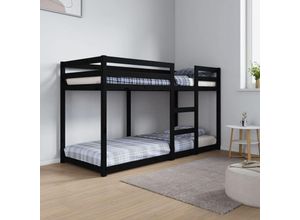 8720287215431 - Vidaxl - Etagenbett Schwarz 75x190 cm Massivholz Kiefer Schwarz