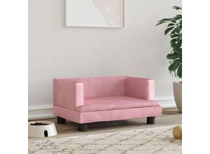 8720287218920 - Bonnevie - Hundebett Rosa 60x40x30 cm Samt vidaXL96882