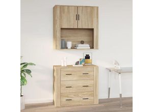 8720287221036 - vidaXL - Wandschrank - 80x33x80 - cm - handgefertigt - Holz - sonoma - eichefarben