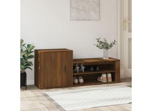 8720287221951 - Bonnevie - SchuhschrankModernes Schuhregal Braun Eichen-Optik 130x35x54 cm Holzwerkstoff vidaXL