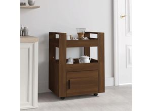 8720287222354 - Bonnevie - Küchenwagen Braun Eichen-Optik 60x45x80 cm Holzwerkstoff vidaXL777772