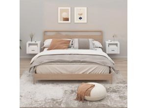 8720287222859 - Bonnevie - 2er-Set Wand-NachttischeBeistelltische Weiß 50x36x40 cm vidaXL