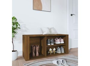 8720287223313 - Bonnevie - SchuhregalSchuhschränke Braun Eichen-Optik 100x35x45 cm Holzwerkstoff vidaXL