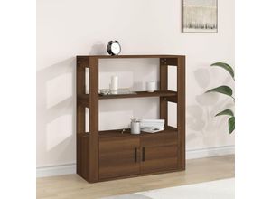 8720287223634 - Bonnevie - SideboardKommode Braun Eichen-Optik 80x30x90 cm Holzwerkstoff vidaXL