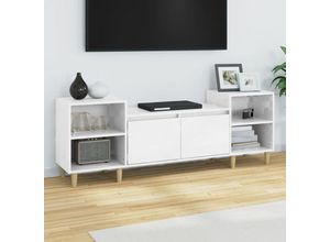 8720287225263 - Bonnevie - TV-SchrankTV-Möbel Hochglanz-Weiß 160x35x55 cm Holzwerkstoff vidaXL