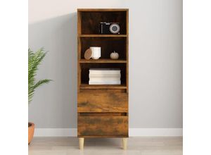 8720287225775 - Bonnevie - HighboardKommode Räuchereiche 40x36x110 cm Holzwerkstoff vidaXL