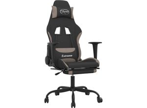 8720287229339 - Vidaxl - Gaming-Stuhl mit Fußstütze Schwarz und Taupe Stoff Schwarz