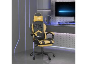 8720287231134 - Bonnevie - Gaming-Stuhl mit Fußstütze Schwarz und Golden Kunstleder vidaXL714656