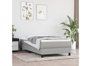 8720287231530 - Boxspringbett，Schlafzimmerbett Hellgrau 100x200 cm Stoff vidaXL