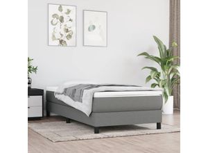 8720287231547 - Boxspringbett，Schlafzimmerbett Dunkelgrau 100x200 cm Stoff vidaXL