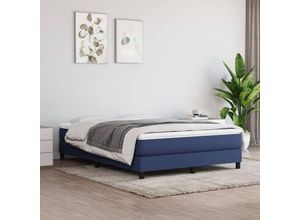 8720287231837 - Boxspringbett，Doppelbett Blau 140x200 cm Stoff vidaXL
