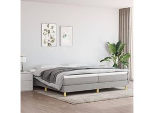 8720287232995 - Boxspringbett，Doppelbett Hellgrau 200x200 cm Stoff vidaXL