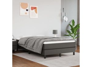 8720287233534 - Bonnevie - BoxspringbettDoppelbett Grau 120x200 cm Kunstleder vidaXL