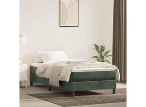 8720287234005 - Bonnevie - BoxspringbettSchlafzimmerbett Dunkelgrün 80x200 cm Samt vidaXL