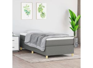 8720287235996 - Bonnevie - BoxspringbettSchlafzimmerbett Dunkelgrau 100x200 cm Stoff vidaXL