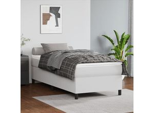 8720287236795 - Bonnevie - BoxspringbettSchlafzimmerbett Weiß 90x190 cm Kunstleder vidaXL