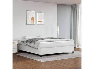 8720287237150 - Bonnevie - BoxspringbettDoppelbett Weiß 160x200 cm Kunstleder vidaXL