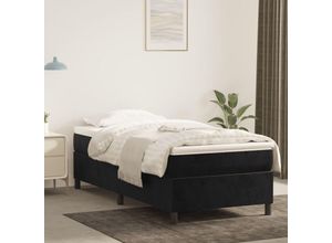 8720287237471 - Bonnevie - BoxspringbettSchlafzimmerbett Schwarz 80x200 cm Samt vidaXL