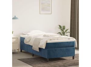 8720287237679 - BoxspringbettSchlafzimmerbett Dunkelblau 100x200 cm Samt vidaXL