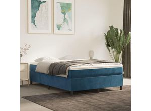 8720287237792 - Bonnevie - BoxspringbettDoppelbett Dunkelblau 140x190 cm Samt vidaXL