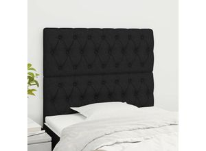 8720287245247 - Bonnevie - Kopfteile 2 Stk Betthaupt Schwarz 100x7x78 88 cm Stoff vidaXL