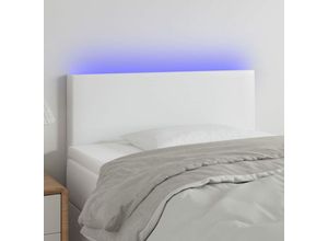 8720287280613 - Bonnevie - led KopfteilBetthaupt Weiß 100x5x78 88 cm Kunstleder vidaXL